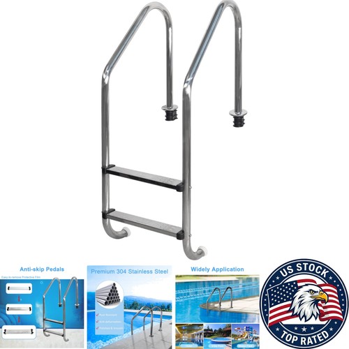 Ergonomic step pool ladder - ergonomic, 2-step